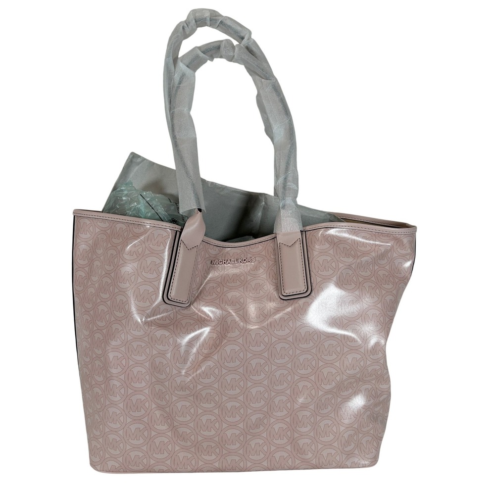 Michael Kors Jodie Large Tote Bag Powder Blush Pink Monogram NEW